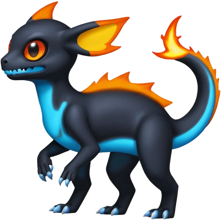 Shiny Duskull-Umbreon-Charmeleon-Fakémon-hybrid-creature (full body)  emoji