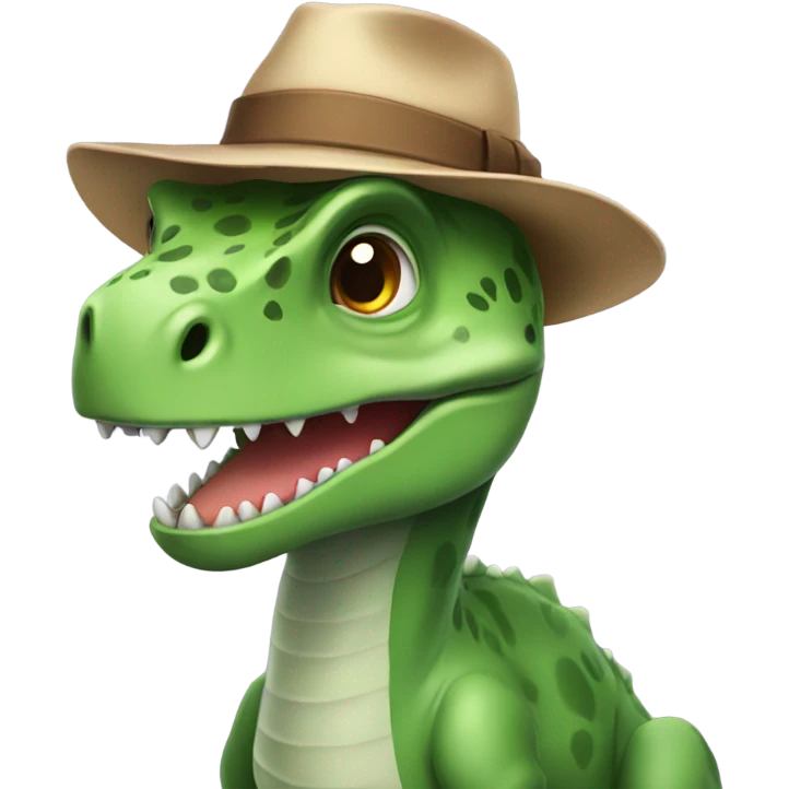 Dino with hat emoji