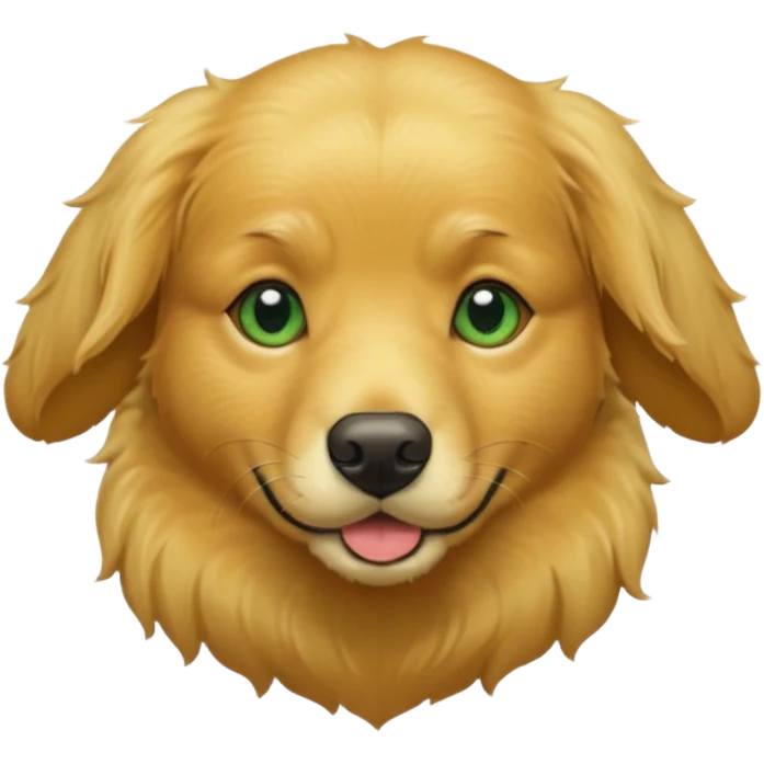 green dog extra furry golden retriever emoji