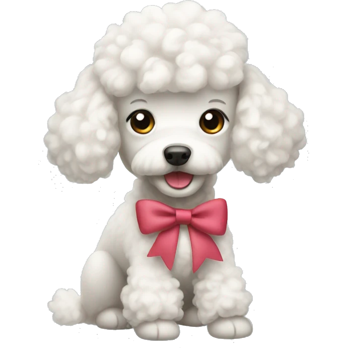 White poodle with a bow emoji