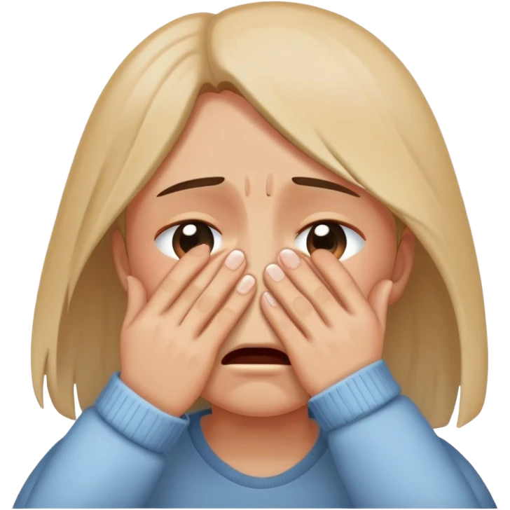 Crying and hiding face emoji