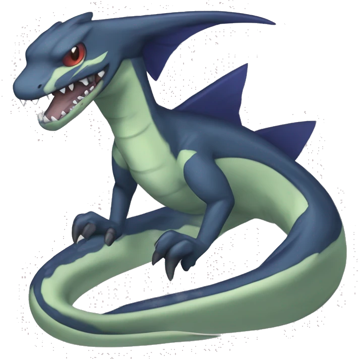 Cool Edgy Seviper-Sharpedo-Gabite Fakémon Digimon with Edgy markings, full body, outlined emoji