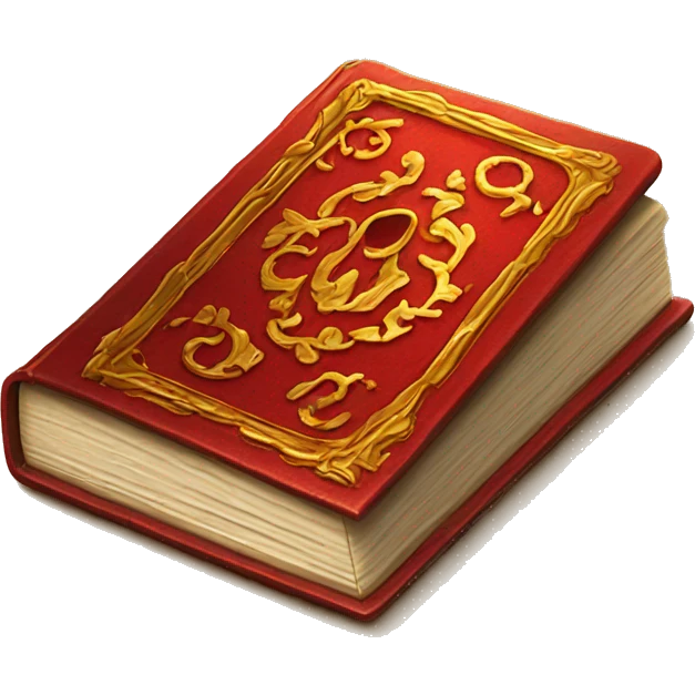 Old elegant golden and red book emoji