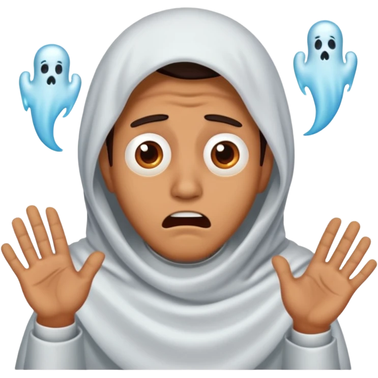 man seriously frightened by a hideous ghost  emoji