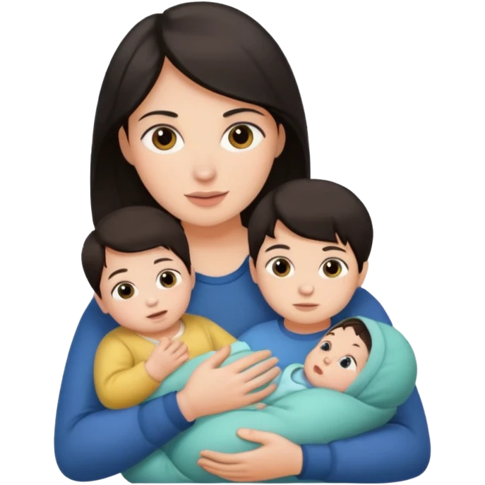 Oma dunkles Haar 2 Babys und Kleinkind emoji