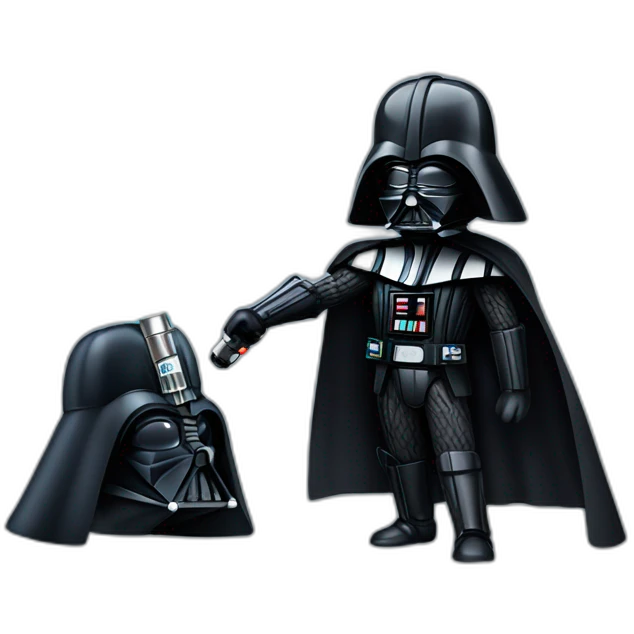 Darth vader with bleu lightsaber emoji