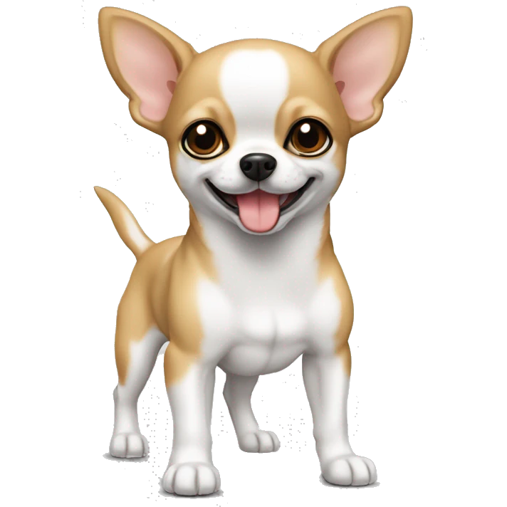 Perrito chihuahua color blanco con lengüita de fuera emoji