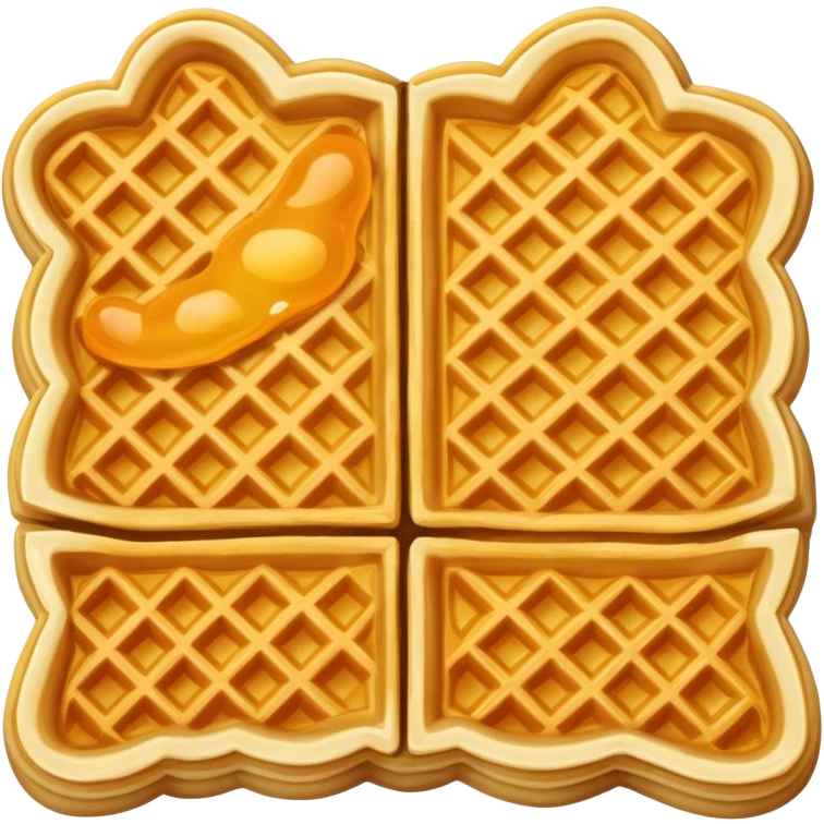 Hong Kong Egg Waffle bubble shaped golden pastry, simplified emoji style with bold outlines and bright colors, cartoon style Chinese street snack Gai Dan Jai emoji