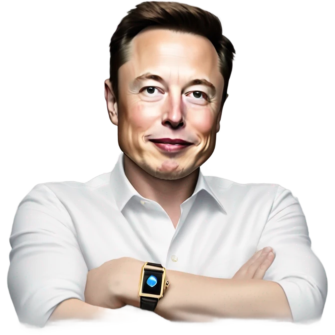 Elon musk wearing a Jaegar Le coultre reverso emoji