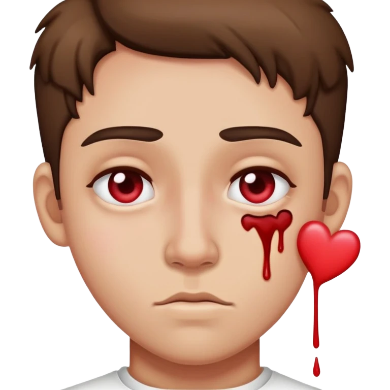 Nosebleeding with hearts in eyes emoji