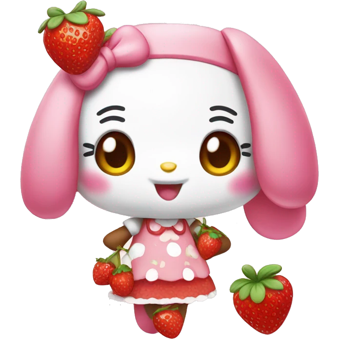 my melody with strawberries emoji