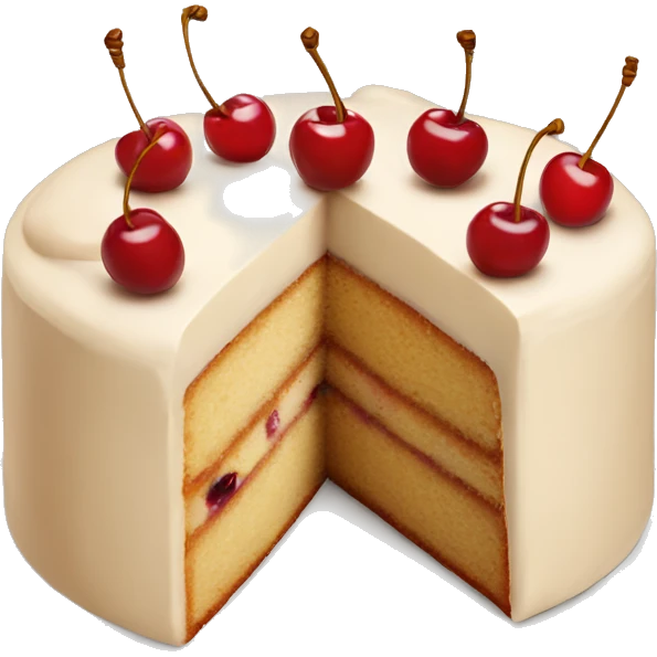 Beige cherry cake  emoji