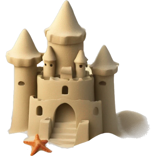 Beautiful sand castle with star fish emoji