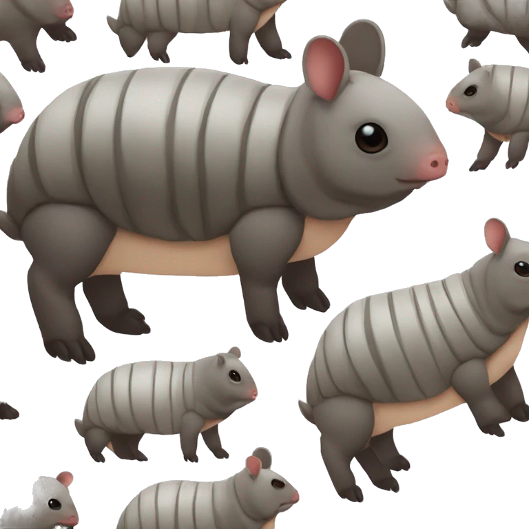 Black and white piebald chubby round rotund armadillo pig panda centipede armadillo  emoji