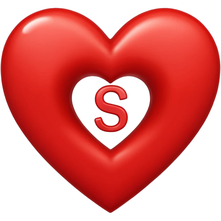 Love heart in red color and center s letter only emoji