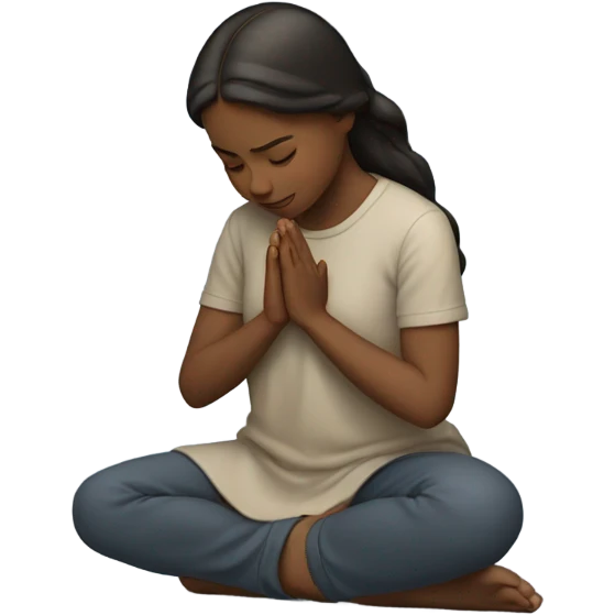 girl praying on knees emoji