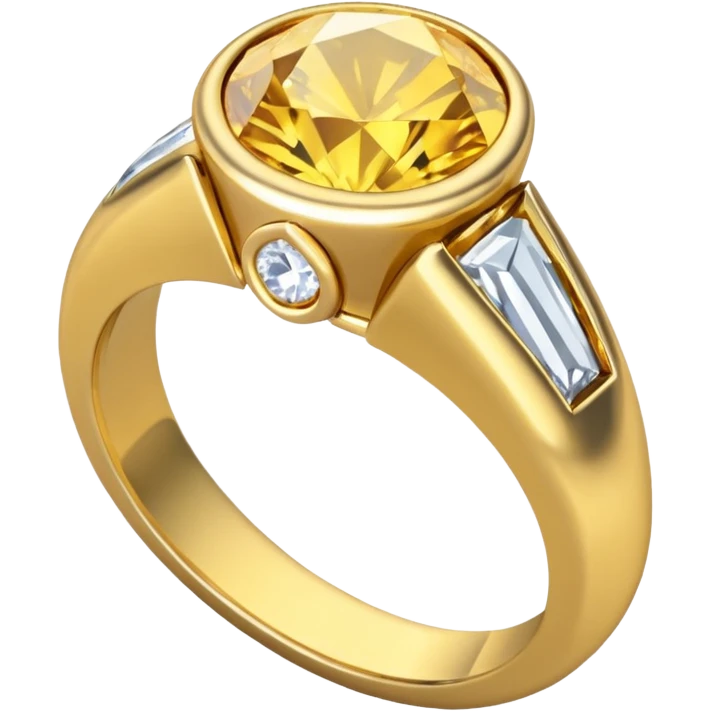 gold ring with a diamond emoji