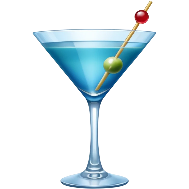 Create an emoji of martini cocktail cheers with blue lagoon cocktail emoji