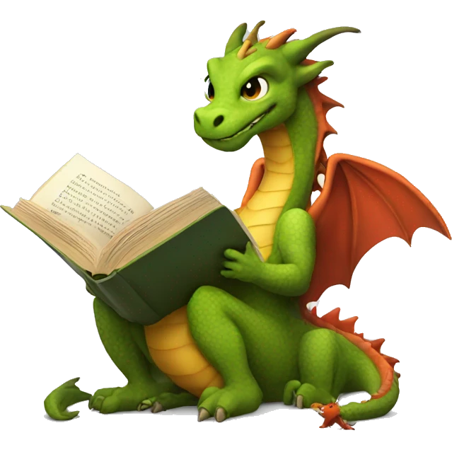Dragon reading a book emoji