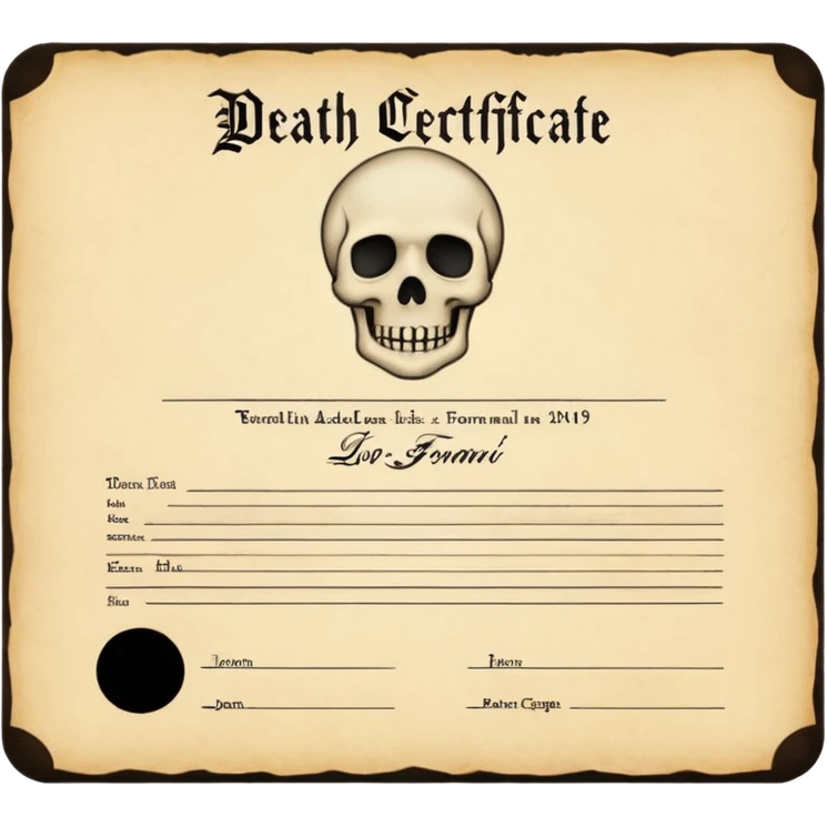 death certificate emoji