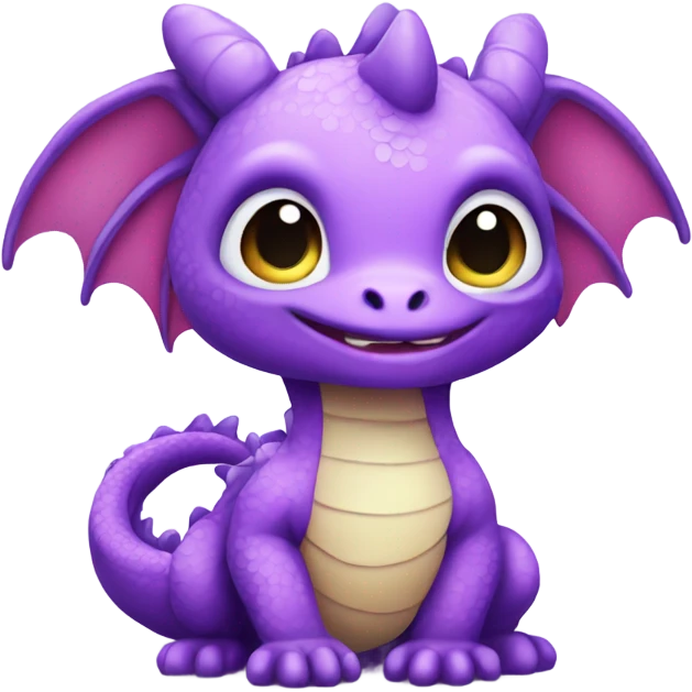 kawaii purple baby dragon  emoji