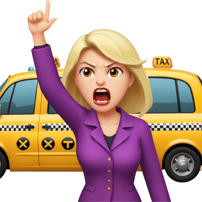 Women yelling angrily at a taxi  emoji