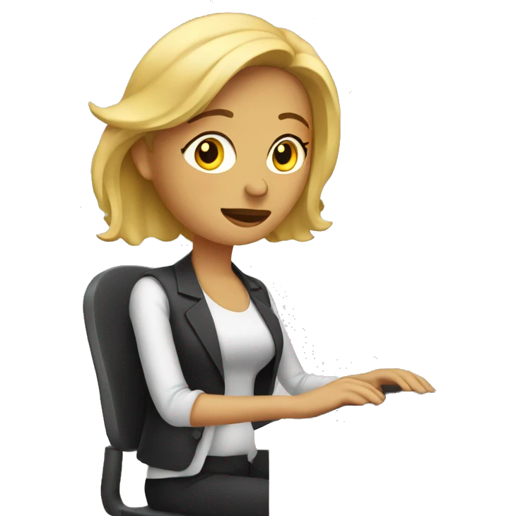 Blonde-tired-woman-at-computer-desk emoji