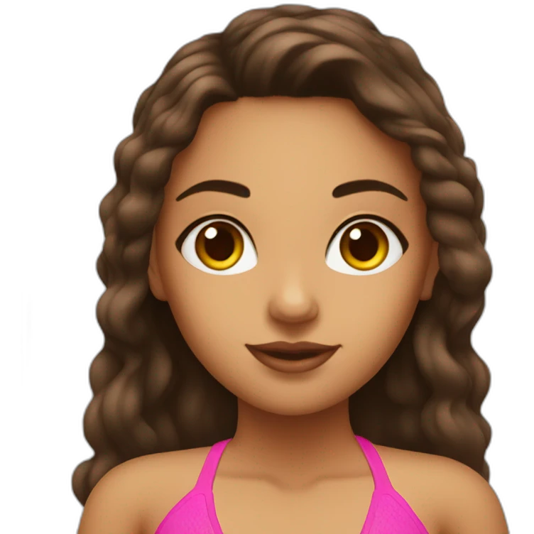 Latina girl in bikini with beautiful eyes emoji