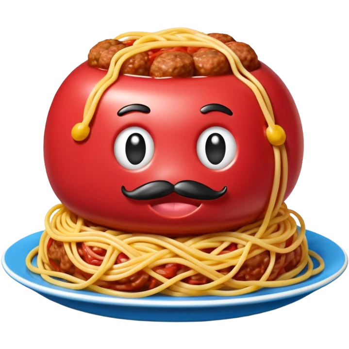 Jeff Koons style spam meatball spaghetti art sculpture  emoji