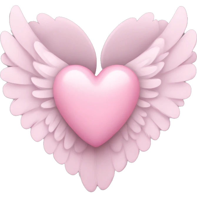 Pastel pink heart with wings emoji
