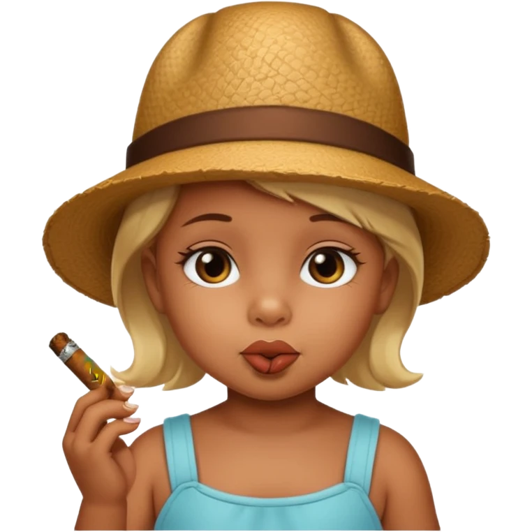 Baby girl smoking a cigar emoji