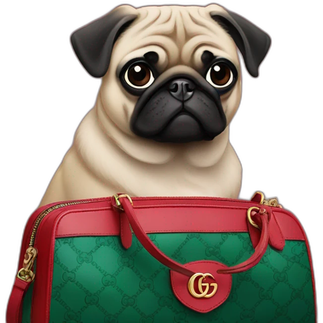 PUG WEARING GUCCI BAG emoji