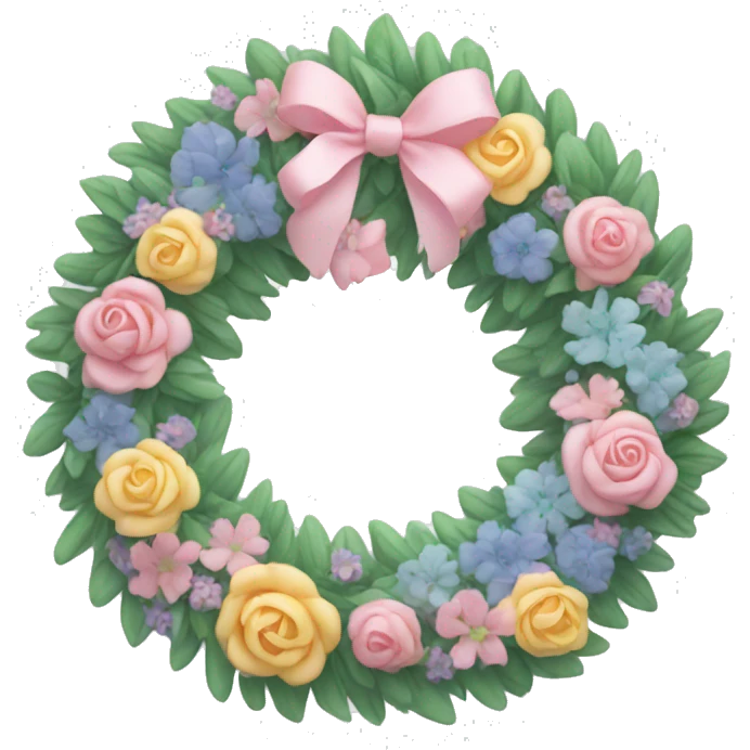 a pastel colored wreath emoji