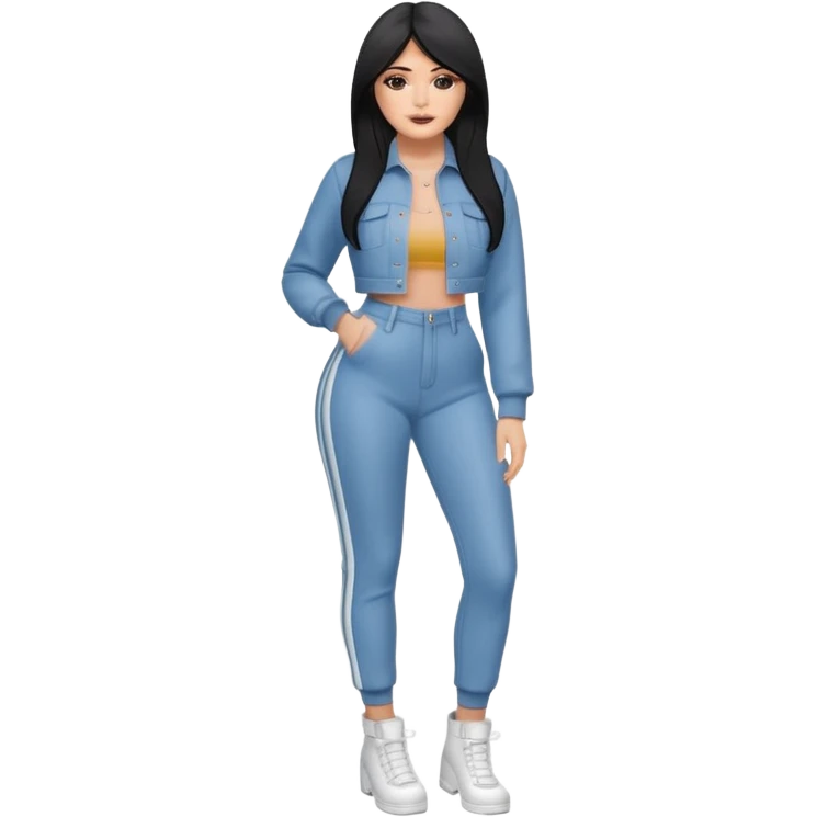 Kylie Jenner in full-length branded clothes emoji