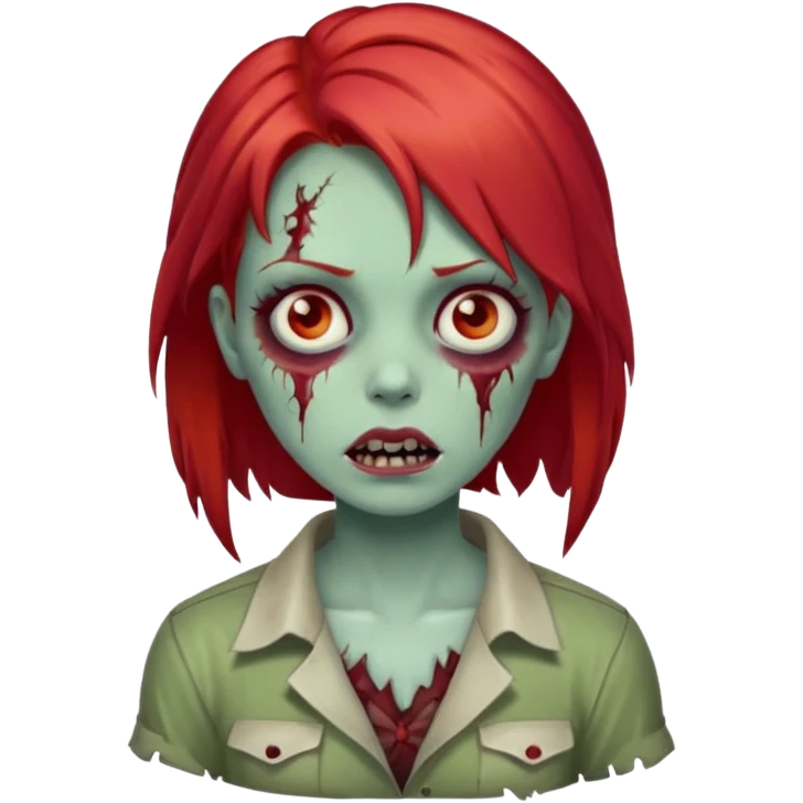 Zombie girl with red hair emoji