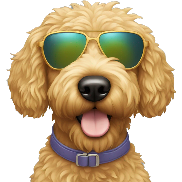 Golden doodle wearing sunglasses  emoji