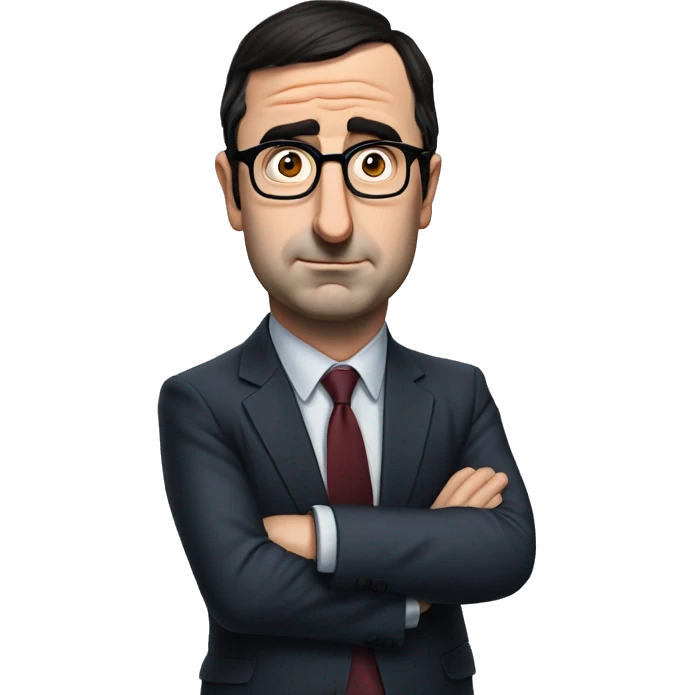 john oliver intensely british no smile emoji