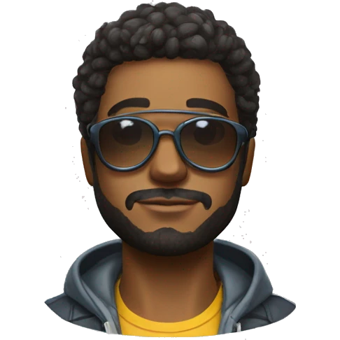 Emoji de chico con ropa de free fire y con unos lentes emoji