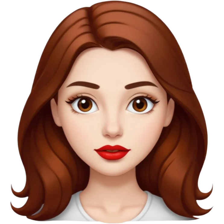 beautiful girl with long hair, high eyebrows, and thick lips  emoji