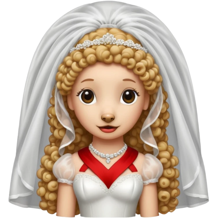 poodle in white veil of bride emoji