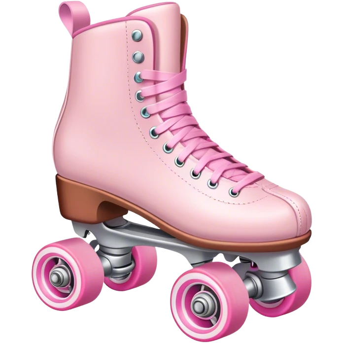 light pink and white roller skate with pink wheels  emoji
