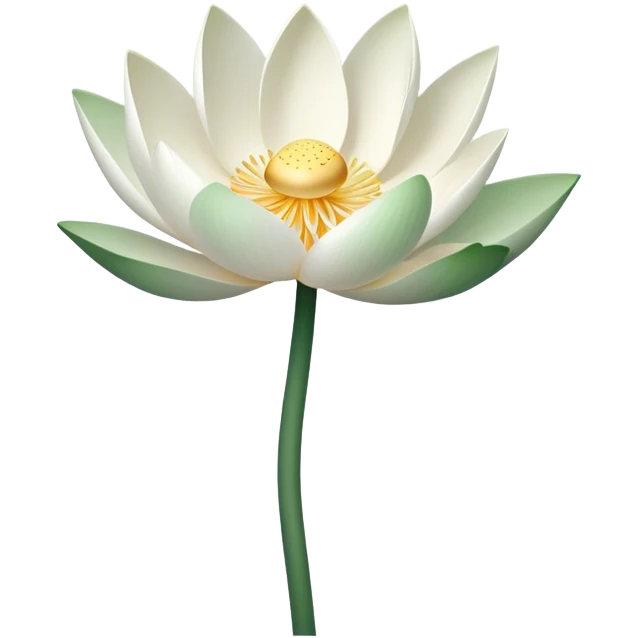 single Lotus, straight stem emoji