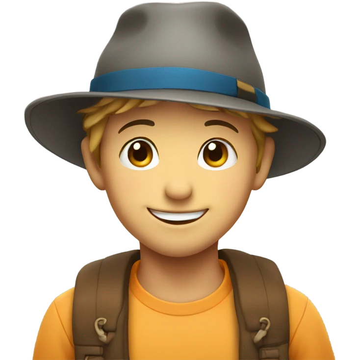 smiling boy in hat emoji