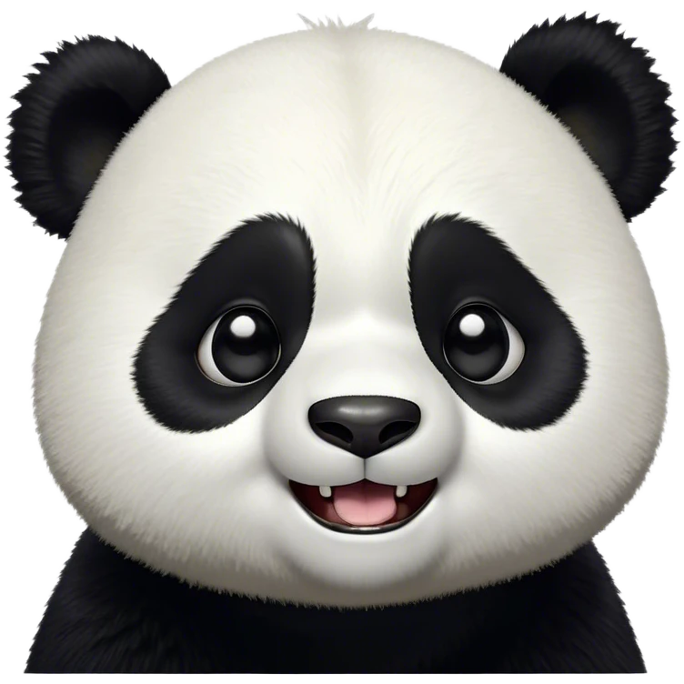 Cinematic Comical Panda Portrait Emoji, Head tilted dramatically with an exaggeratedly amused expression, featuring a striking black and white Fur with a quirky, playful expression and wide, expressive eyes filled with humorous disbelief, Simplified yet hilariously expressive features, highly detailed, glowing with a slightly sassy glow, high shine, dramatic yet playful, stylized with an air of cheeky charm, bright and endearing, soft glowing outline, capturing the essence of a spirited and over-the-top panda, so meme-worthy it feels like it could roll its eyes into internet fame instantly! emoji