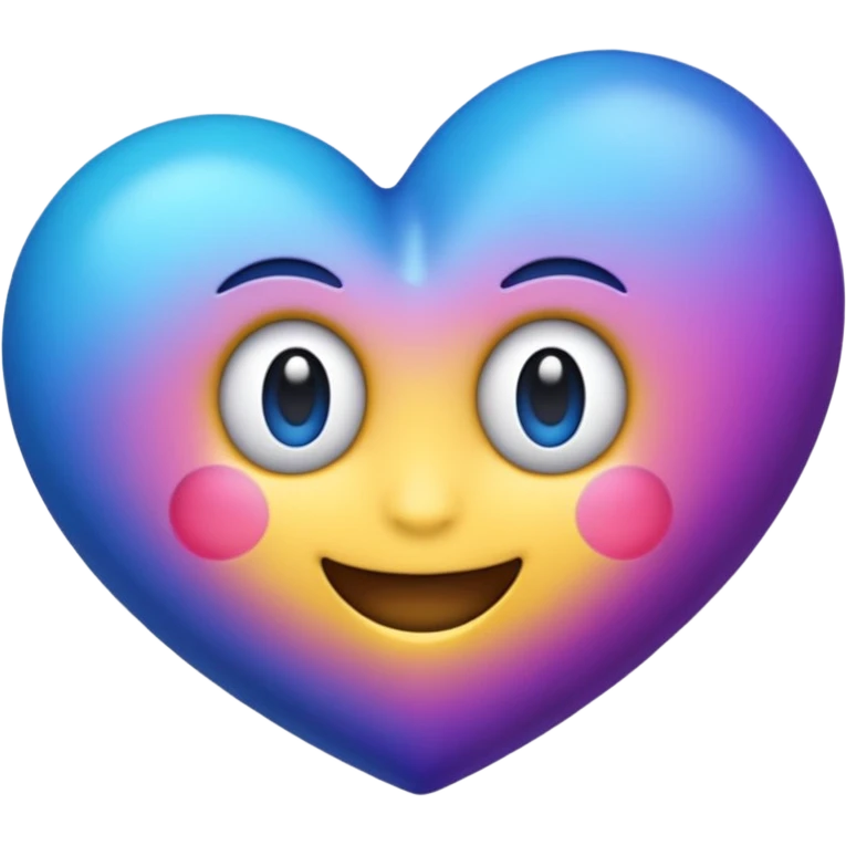 Crie um emoji de coração degrade nas cores roxo e azul emoji