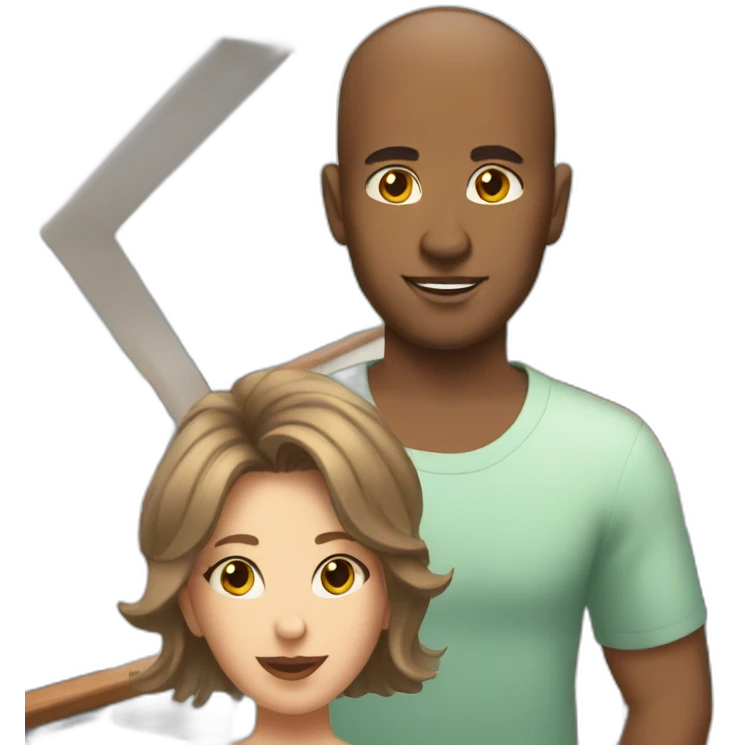 brown guy with shaved hair on a yacht with girls emoji