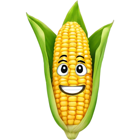 corn kernel with smiling face on it emoji