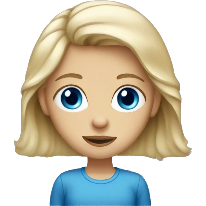 dirty blonde haired girl with blue eyes emoji