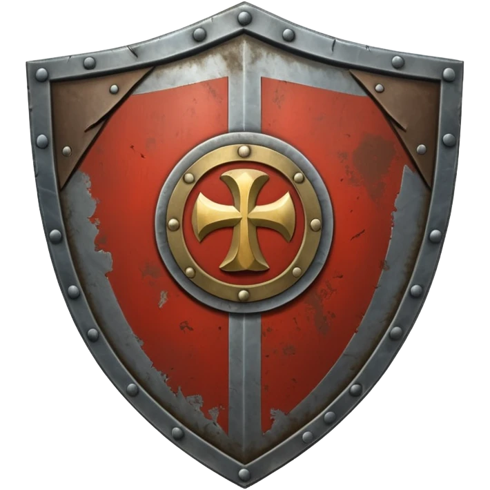a battle worn steel shield with engraved roman numerals XXX, the roman numerals should be prominent and in the center of the shield emoji
