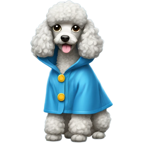 Poodle wearing a rain coat emoji